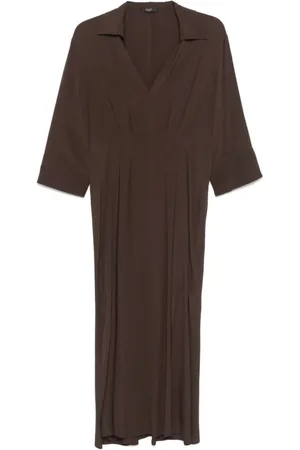 SEVENTY BY SERGIO TEGON Kleedjes, Dames, Bruin, M, Bruine V-hals Slip Jurk