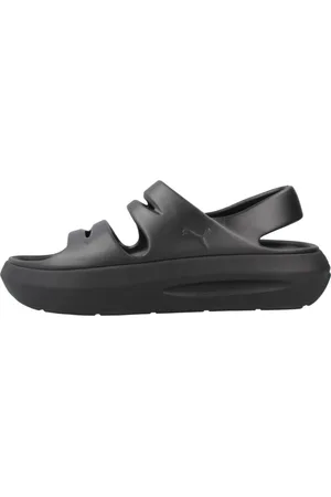 PUMA Schoenen, Dames, Zwart, 39 EU, Stijlvolle Platte Sandalen