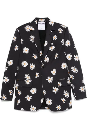 Moschino Jassen, Dames, Zwart, S, Zwarte knoopjas met splitmanchetten