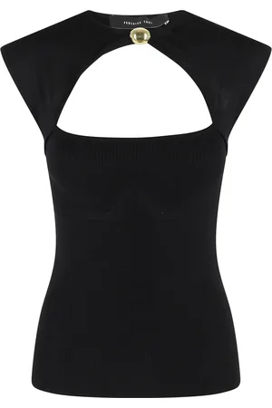 FEDERICA TOSI Tops, Dames, Zwart, S, Stretch viscose sieraden