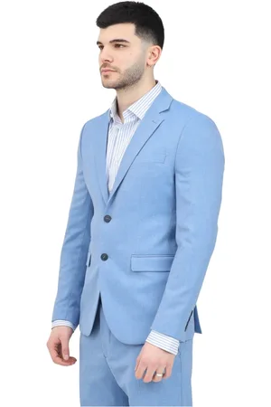 SELECTED Pakken, Heren, Blauw, 2Xl, Heldere Blauwe Jas Klassieke Stijl