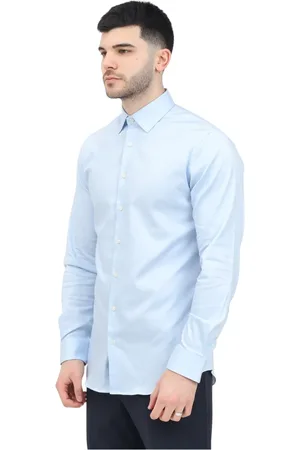 SELECTED Overhemden, Heren, Blauw, M, Blauw Overhemd Lange Mouw Casual Chic