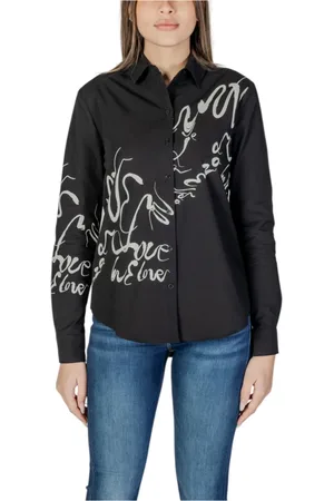 Desigual Blouses & Shirts, Dames, Zwart, M, Katoen, Lente/Zomer Dames Lange Mouw Shirt