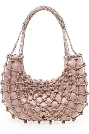 ROSANTICA Tassen, Dames, Roze, ONE Size, Satijn, Handgeweven Roze Kristal Tas