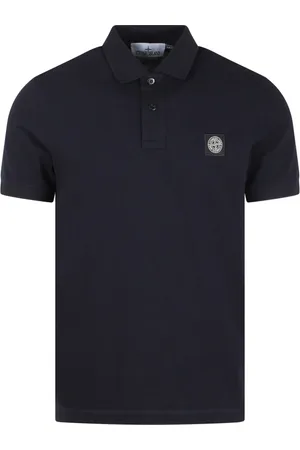 Stone Island Tops, Heren, Blauw, S, Katoen, Slim Fit Polo Shirt Katoen Ss 25