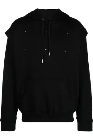 HELIOT EMIL Sweatshirts & Hoodies, Heren, Zwart, S, Katoen, Zwarte Outline Logo Hoodie