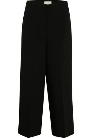 Soaked in Luxury Broeken, Dames, Zwart, L, Wijde Korte Zwarte Broek
