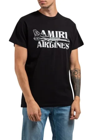 AMIRI Tops, Heren, Zwart, S, Katoen, Stijlvol T-shirt