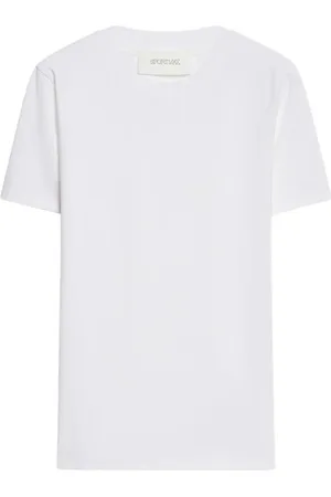 Sportmax Tops, Dames, Wit, XS, Katoen, Klassiek wit T-shirt met ronde hals