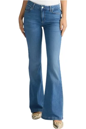 Liu Jo Jeans, Dames, Blauw, W24, Katoen, Flared Perfect Beat Jeans