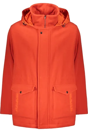 HERNO Mantels, Heren, Rood, 3Xl, Wol, Wollen Parka met Technische Stof