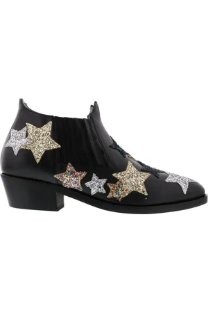 Chiara Ferragni Schoenen, Dames, Zwart, 35 EU, Zwarte Glitter Cowgirl Laarzen
