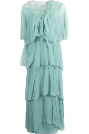 Alberta Ferretti Kleedjes, Dames, Groen, S, Multicolor Jurk voor Stijlvolle Look