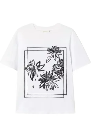 Twin-Set Tops, Dames, Wit, M, Pailletten, Paillet Geborduurd T-shirt