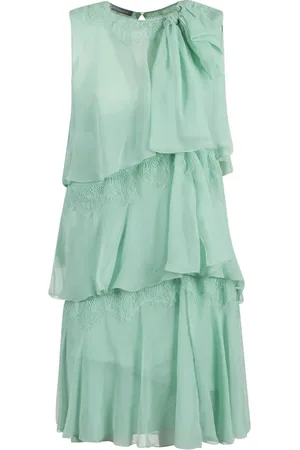 Alberta Ferretti Kleedjes, Dames, Groen, S, Multicolor Jurk voor Stijlvolle Look