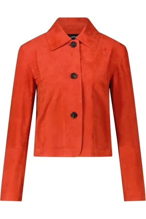 arma leder Jassen, Dames, Rood, S, Suède, Geitenleren jas Emy