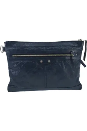 Balenciaga Pre-owned, Dames, Blauw, ONE Size, Leer, Pre-owned Leather clutches