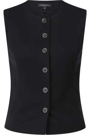 RAG&BONE Jassen, Dames, Zwart, M, Leer, Vrouwelijke Getailleerde Vest