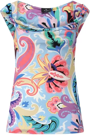 Etro Tops, Dames, Veelkleurig, L, Paisley Waterfall Top