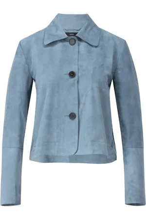 arma leder Jassen, Dames, Blauw, L, Suède, Geitenleren jas Emy