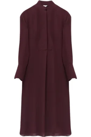Alexander McQueen Kleedjes, Dames, Paars, M, Paarse Damesjurk Elegante Stijl