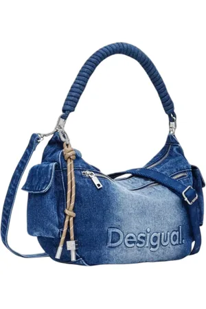 Desigual Tassen, Dames, Blauw, ONE Size, Katoen, Lente/Zomer Dames Katoenen Tassen Collectie
