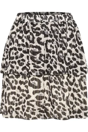 Kaffe Rokken, Dames, Veelkleurig, L, Luipaardprint Rok Zwart/Wit