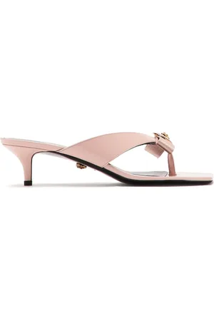 VERSACE Schoenen, Dames, Roze, 40 EU, Leer, Roze Patentleren Medusa Muiltjes