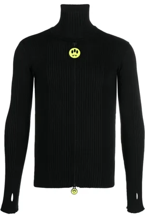 BARROW Truien, Heren, Zwart, S, Stijlvolle Gebreide Turtle Neck Sweater