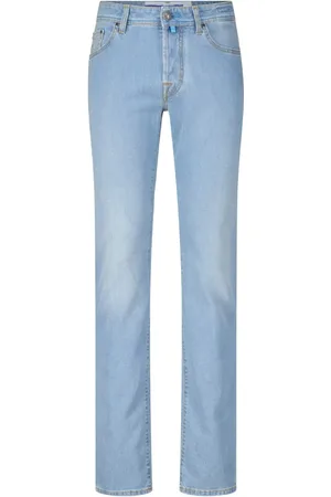 Jacob Cohen Jeans, Heren, Blauw, W31, Katoen, Slim Fit Jeans met Geborduurde Zakken