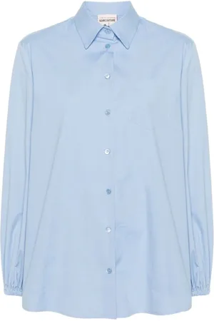 SEMICOUTURE Blouses & Shirts, Dames, Blauw, S, Oxford Jaime Overhemd
