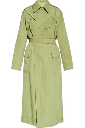 Kenzo Mantels, Dames, Groen, M, Polyester, Trenchcoat met Riem