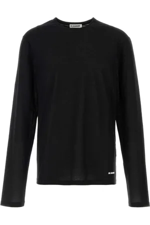 Jil Sander Tops, Heren, Zwart, M, Katoen, Zwart Katoenen T-shirt Klassieke Stijl