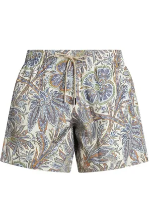 Etro Badkleding, Heren, Veelkleurig, L, Polyester, Paisley Foliage Shorts