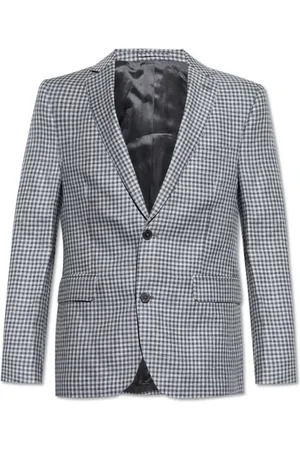 OFFICINE GENERALE Jassen, Heren, Grijs, XL, Wol, Houndstooth blazer
