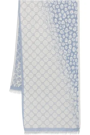 Twin-Set Accessoires, Dames, Blauw, ONE Size, Blauwe Sjaal met Roze Strepen