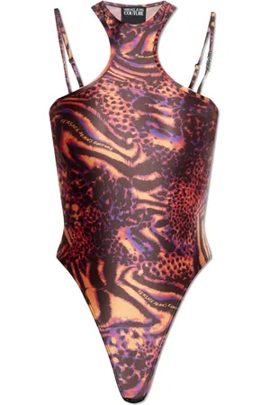 VERSACE Tops, Dames, Veelkleurig, XS, Dierenprint bodysuit