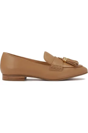 Kazar Schoenen, Dames, Bruin, 38 1/2 EU, Leer, Instap leren halfschoenen met klompen