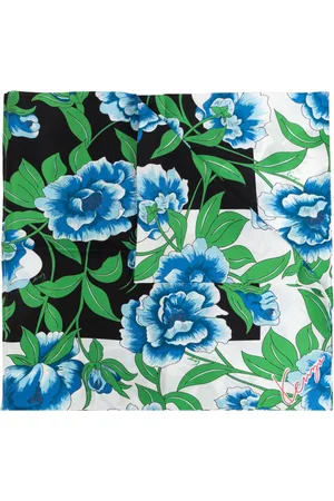 Kenzo Accessoires, Dames, Veelkleurig, ONE Size, Zijden Sjaal met Bloemenpatroon