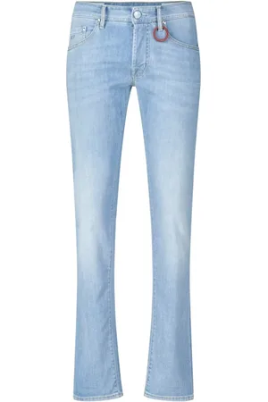 sartoria tramarossa Jeans, Heren, Blauw, W32, Slim-Fit Jeans met Karabijnhaak