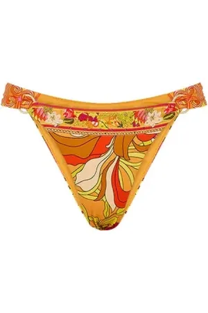 Camilla Badkleding, Dames, Veelkleurig, XS, Retro Bloemen Bikini Broekjes