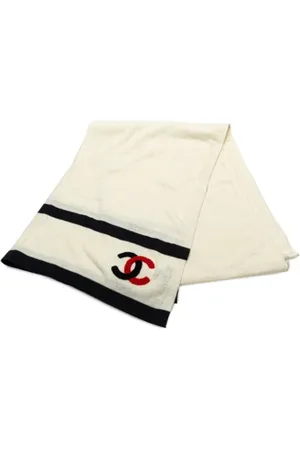CHANEL Pre-owned, Dames, Wit, ONE Size, Kasjmier, Pre-owned Cashmere scarves