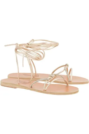 Ancient Greek Sandals Schoenen, Dames, Grijs, 38 EU, Kristalband Sandalen Platina Zilver