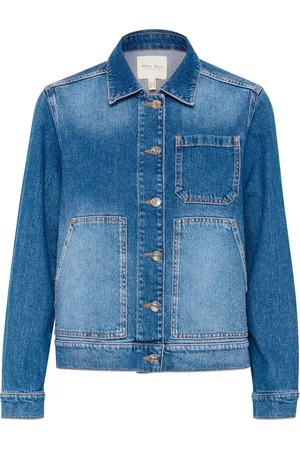 Part Two Jassen, Dames, Blauw, L, Denim, Denim Jas met Grote Zakken