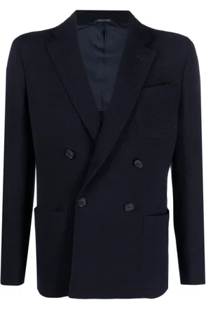 Giorgio Armani Jassen, Heren, Blauw, L, Stijlvolle Jas voor Mannen
