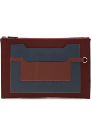 Hermès Pre-owned, Heren, Bruin, ONE Size, Leer, Pre-owned Canvas clutches