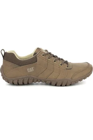 Caterpillar Schoenen, Heren, Grijs, 44 EU, Leer, Stijlvolle Lage Instruct Sneakers