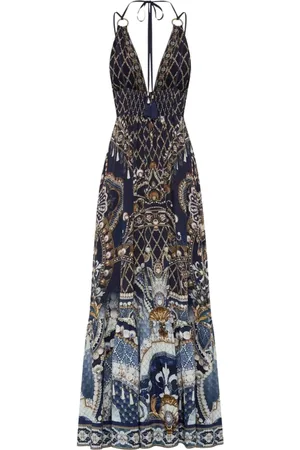 Camilla Kleedjes, Dames, Veelkleurig, M, Elegante Jurk met Hardware