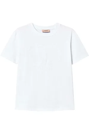 Twin-Set Tops, Dames, Wit, L, Katoen, Optisch Wit T-Shirt