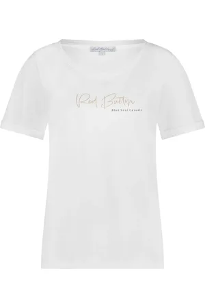 Red Button Tops, Dames, Wit, S, Katoen, Tee met Temmy Logo